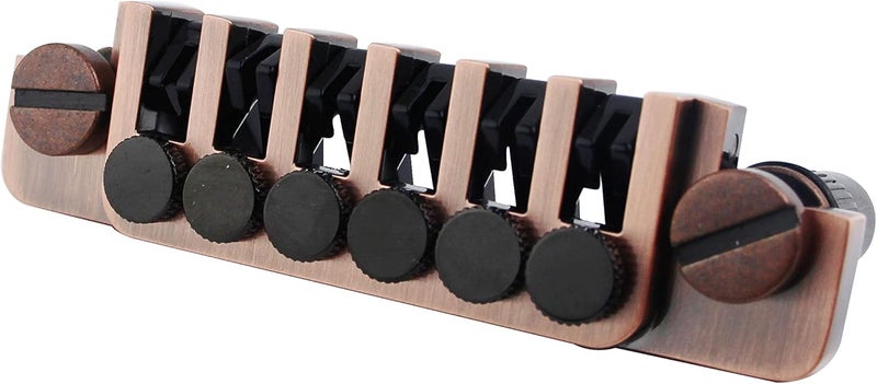 guyker LP Guitar Tune-O-Matic Roller Saddle Bridge GM005 + Vintage TP-6 Tailpiece Stop Bar Lock Combo Replacement Compatible with Les Paul LP 6 Strings Electric Guitar (Bronze) - Image 3